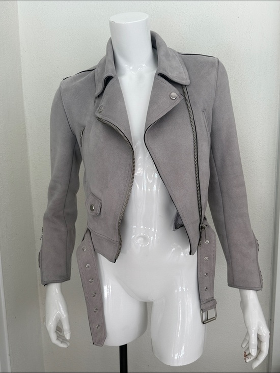 Zara Jackets & Blazers - Zara UltraSuede Moto Jacket - Light Gray size XS- Excellent